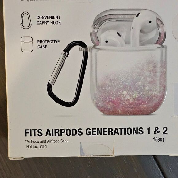 Merkury Floating Glitter Protective Case For Airpods Generation 1 & 2 OS - Picture 5 of 6